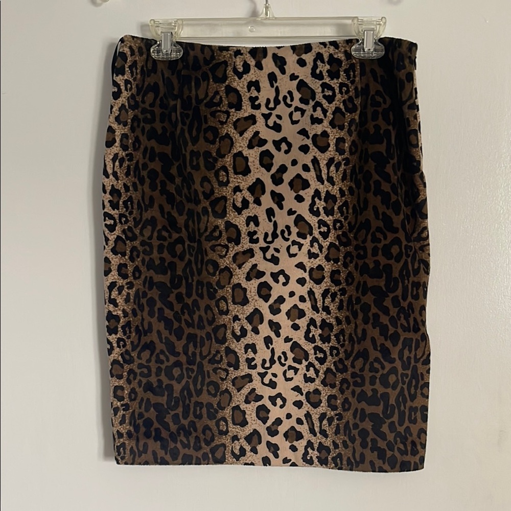 INC International Concepts Brown and Black Knee-Length Pencil Skirt